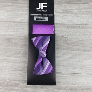 Shades of purple J. Ferrar bow tie with hankerchie
